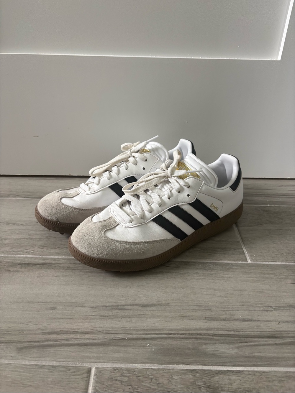 adidas Samba Spikeless Golf Shoes Men's Size 10 White Black Gum
